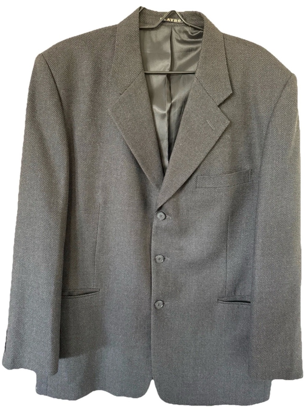 PLAYBOY Collection Men’s Gray Tweed Blazer 40R Regular 3-Button